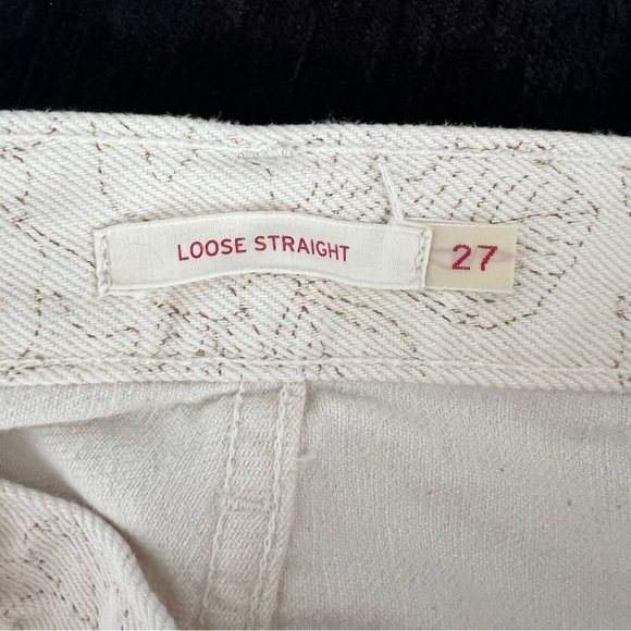 Ganni x Levi’s Slit Loose Pattern Ecru Jeans - Picture 10 of 12